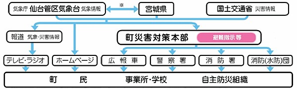 避難情報の伝達経路の画像